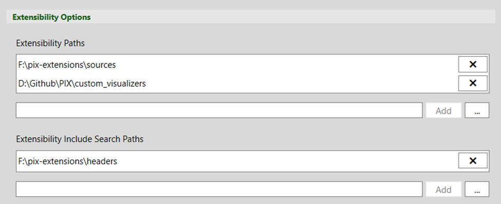 Where to modify the extensions paths in PIX