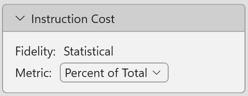 Screenshot that shows Instruction cost metric.