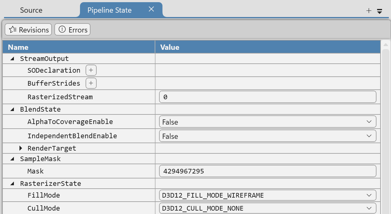 Screenshot that shows Pipeline state view.