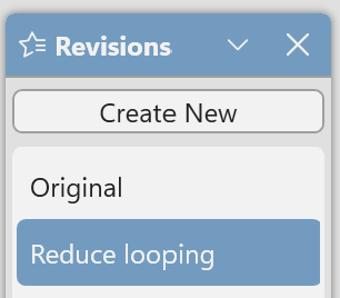 Screenshot that shows Revisions.