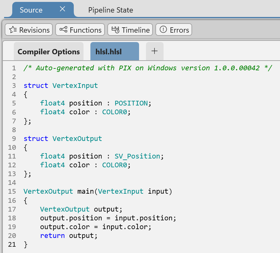 Screenshot that shows Sources view.