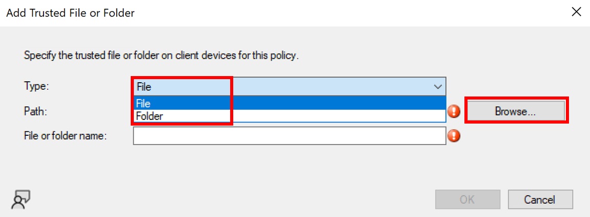 Create a WDAC path rule in Configuration Manager.