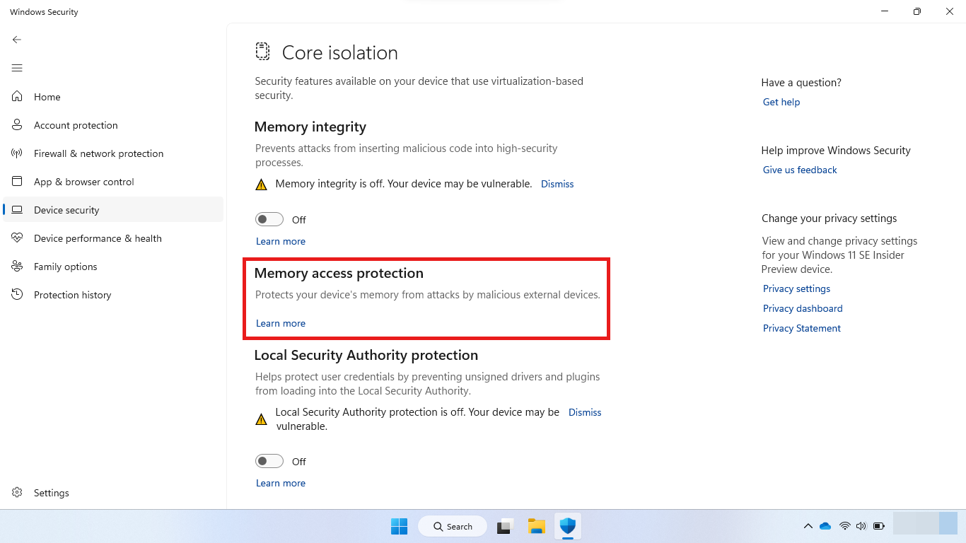 kernel-dma-protection-windows-security-microsoft-learn