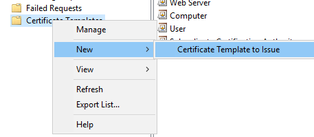 Selecting Certificate Template to Issue.