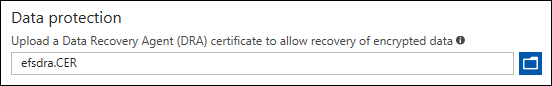 Microsoft Intune, Upload your Data Recovery Agent (DRA) certificate.