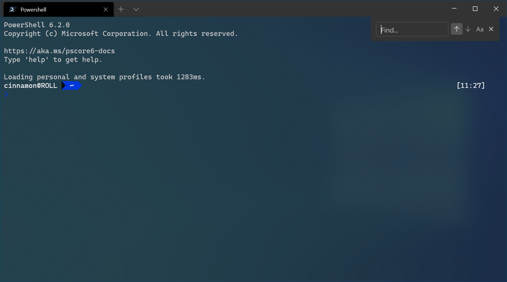 Windows Terminal search screenshot