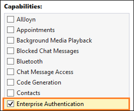 Enterprise Authentication Capability