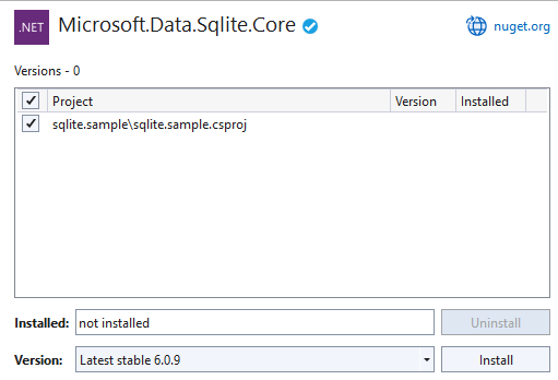 SQLite Core package