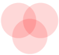 Venn diagram that shows overlapping areas