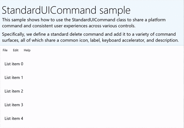 StandardUICommand sample