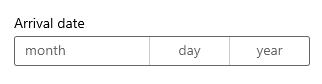 A date picker with no date selected.