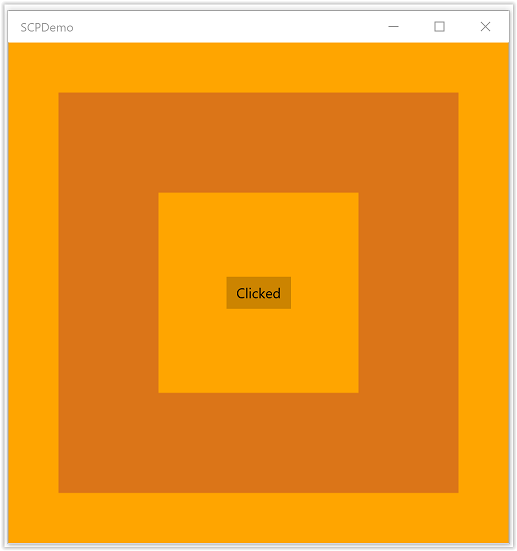 A Direct2D-rendered rectangle behind a XAML button element