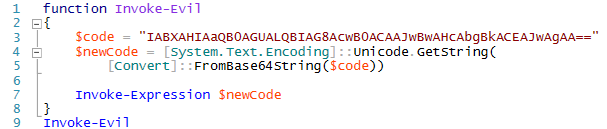 an example of script content in Base64
