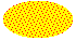 Illustration of an ellipse filled with dots that form horizontal zig-zag lines, over a background color 