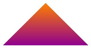 Illustration of a triangle that fills from orange at the top point to magenta on the bottom line 