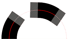 A diagram that illustrates the XPS_DASH_CAP_SQUARE dash cap in a dashed stroke