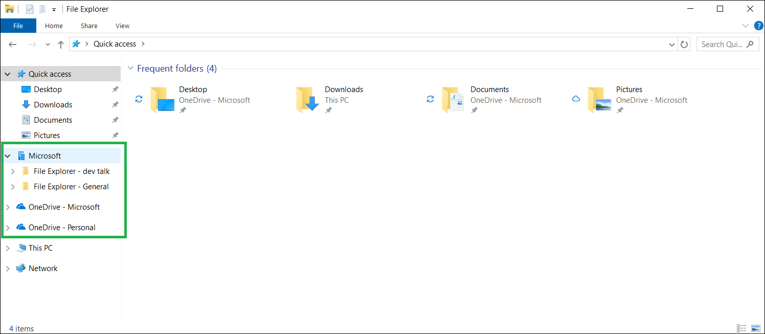 Example of a sync root entry in File Explorer