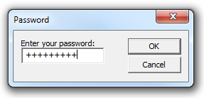 screen shot of a dialog box containing an edit control for entering a password