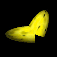 illustration of a blended banana without geometry blending
