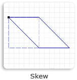 illustration of a square skewed 30 degrees counterclockwise from the y-axis