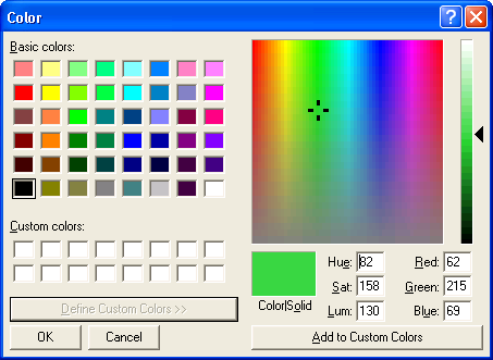 color dialog box