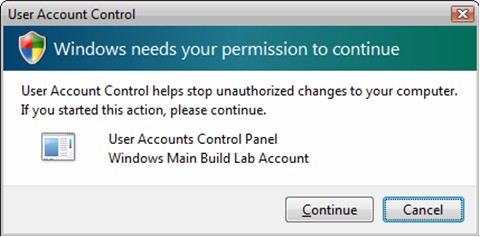 prompt for an administrator to authorize changes to the computer
