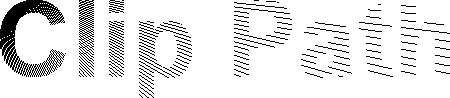 illustration showing the same text, but filled with lines instead of solid black