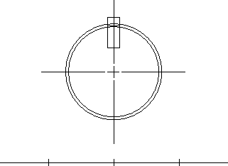 original shape: a circle quartered by horizontal and vertical lines, with a box at the top