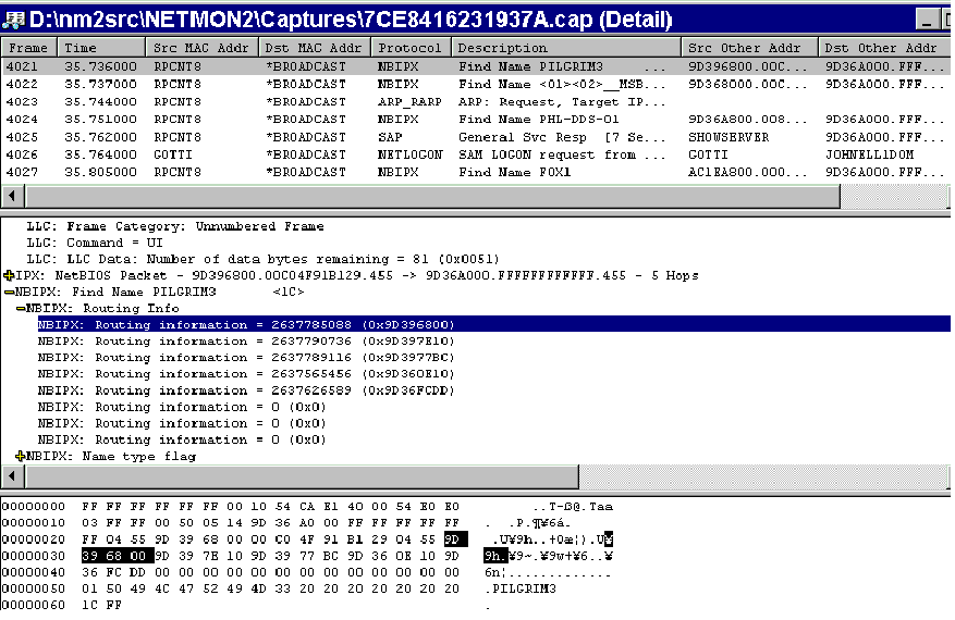 network monitor frame viewer