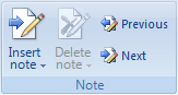 screen shot of insert note and delete note 