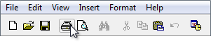 screen shot of toolbar's printer button selected 