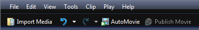 screen shot of a menu bar over a toolbar 