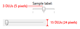 figure of recommended slider sizing and spacing 
