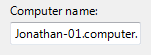 screen shot of a computer name text box 