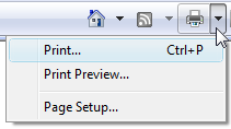 screen shot of printer icon on split button 