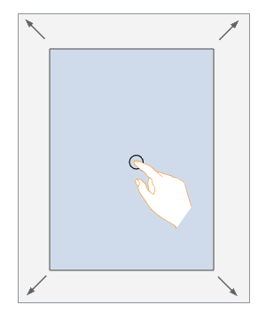 figure of finger touching a touch screen 