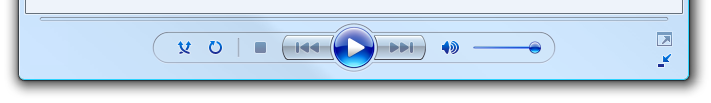 screen shot of centered media player controls 