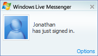 screen shot of live messenger sign-in message 