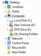 screen shot of folder hierarchy 