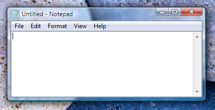 screen shot of a frame around a notepad window 