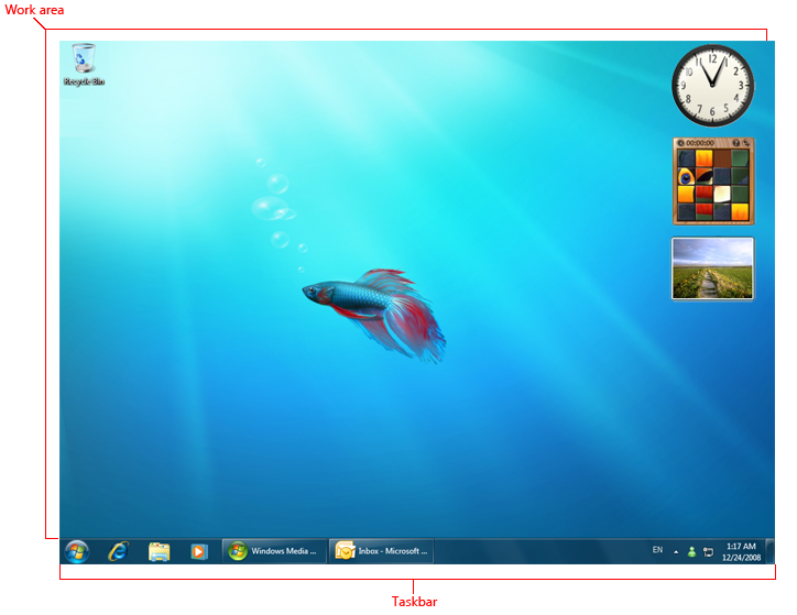 screen shot of a typical windows desktop 