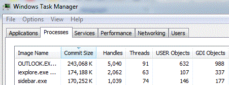 Screenshot that shows the 'Processes' page in Windows Task Manager.