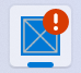 A taskbar icon with a red circle that has an exclamation mark in it.