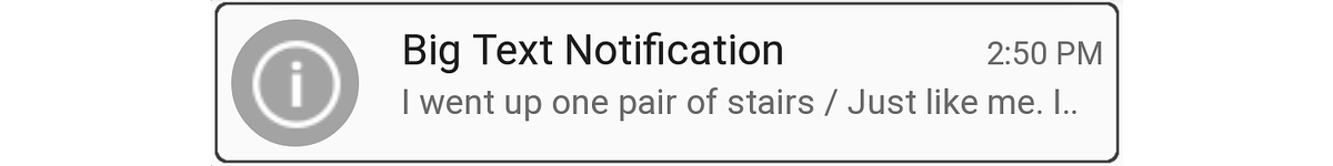 Example Big Text notification