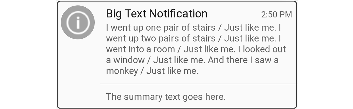 Expanded Big Text notification