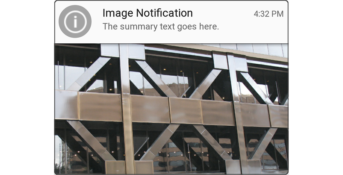 Expanded image notification reveals image