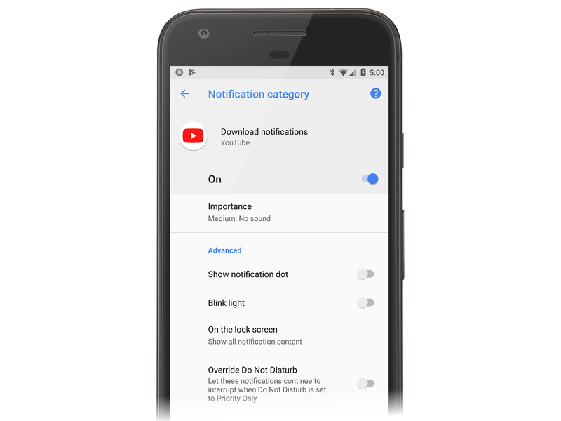 Download notifications screen for the YouTube app
