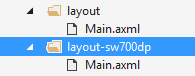 Layout folder for 700 dp screen width