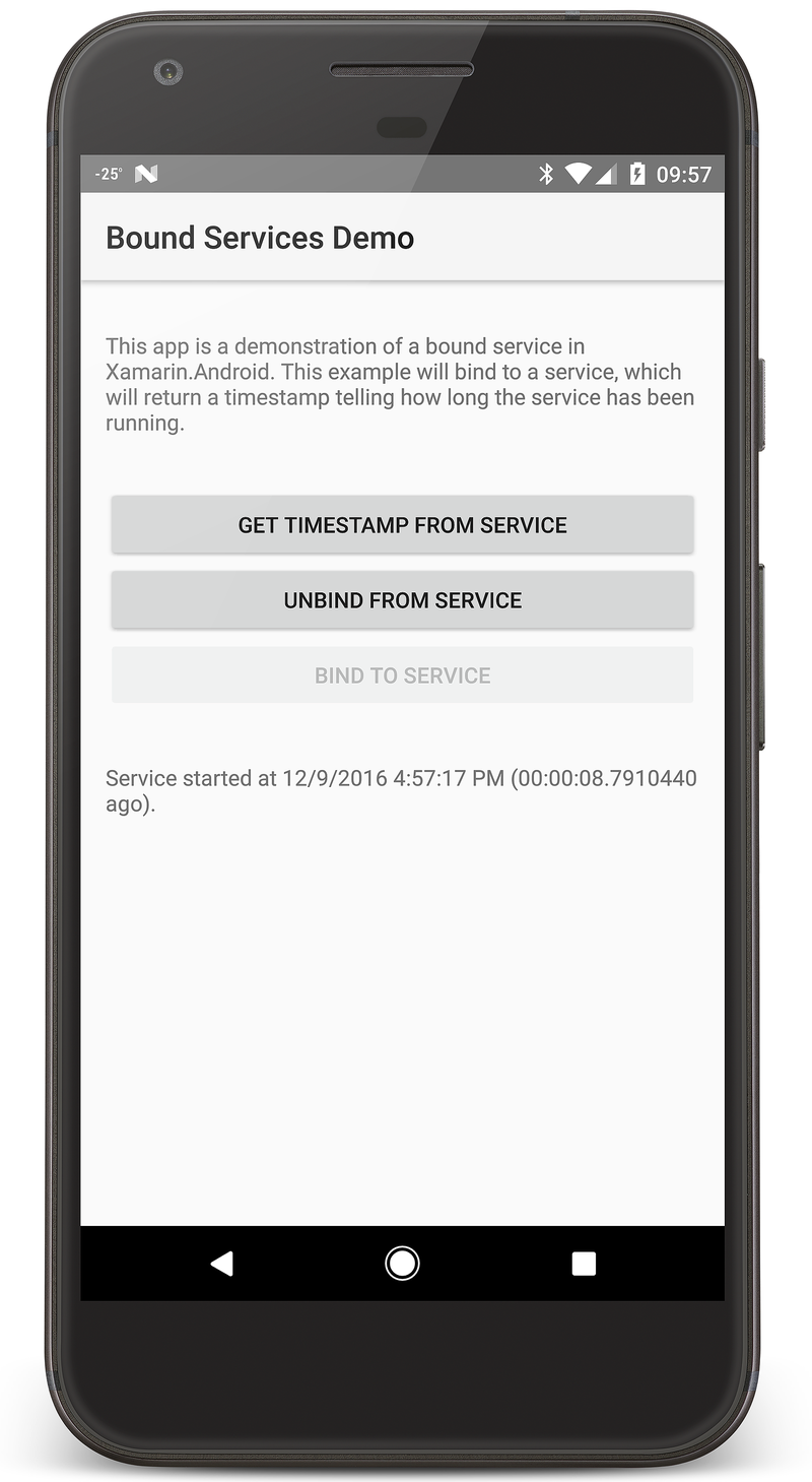 Screenshot of the application running on an Android phone